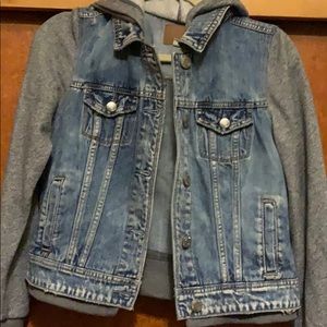 AE hooded jean jacket